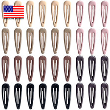 36 PCS 2 Inch Metal Snap Hair Clips Water Drop No Slip for Women  Girls,Strong