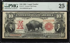 Fr. 117. 1901 $10 Legal Tender Note. PMG Very Fine 25.