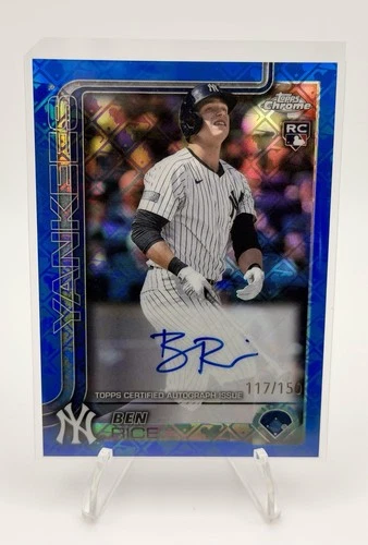 Ben Rice Blue Logo Rookie Auto /150! 2025 Topps Chrome Logofractor