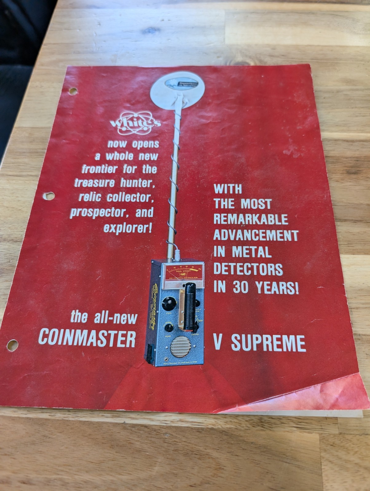 Coinmaster V Metal Detector Vintage Print Ad Brochure 70s Whites Electronics