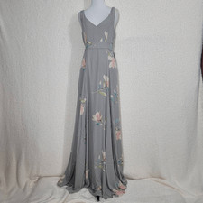 Show Me Your Mumu Gray Jenn Maxi Dress Lily Showers Crisp Medium