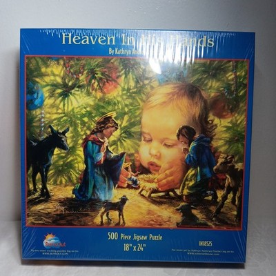 Heaven in His Hands 500pc Nativity Jigsaw Puzzle 18''x24'' SunsOut Inc NEW SEALED!