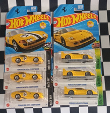 Hot Wheels Lot of 6 2025 Ferrari F40 3 and 365 GTB4 Competizione 3 BOX SHIP