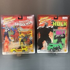 Johnny Lightning Marvel Spider-Man Pontiac Firebird & Hulk Volkswagen VW Bus