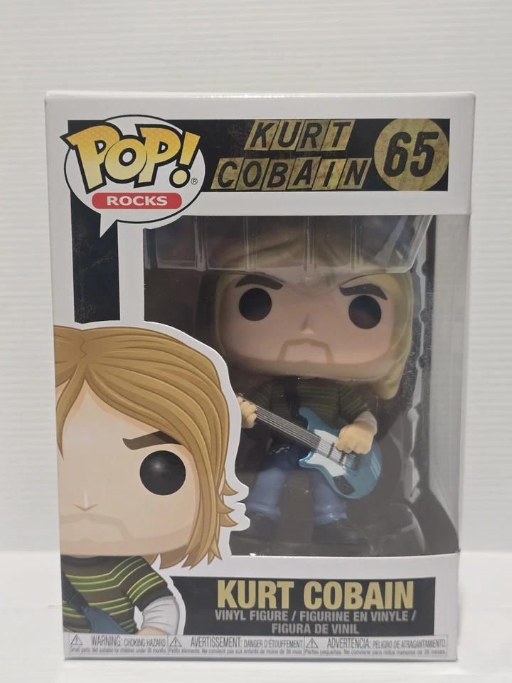 Funko Pop Rocks KURT COBAIN x 3 #65, 66 & 67 Nirvana Band Frontman NRFB - image 2 of 4