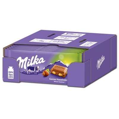 (18,38 /1kg) Milka Ganze Haselnüsse Schokolade 17 Tafeln je 95g