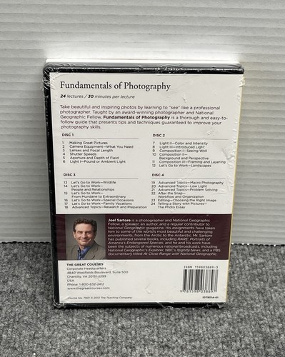 The Great Courses Fundamentals of Photography 4 DVDs & Guidebook Book New Sealed - Picture 2 of 5