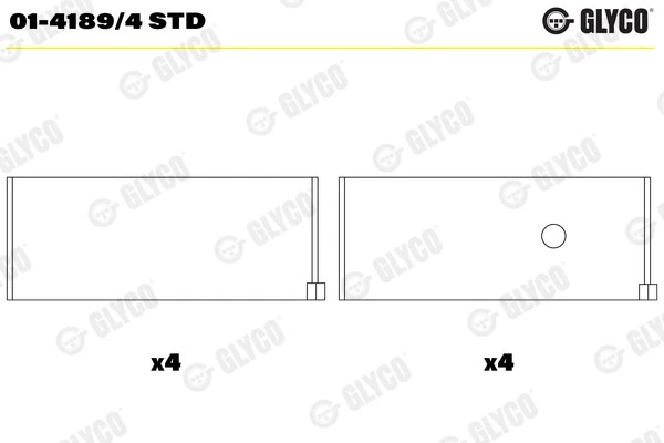 CONNECTING ROD BEARING 01-4189/4 STD STD FOR J8S-814/890/800 2.1L 851B 2.2L 4cyl - Image 2 of 4
