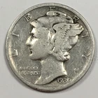1930-S United States Mercury Dime - Fine (F) KM#140 - 90% Silver - 8615