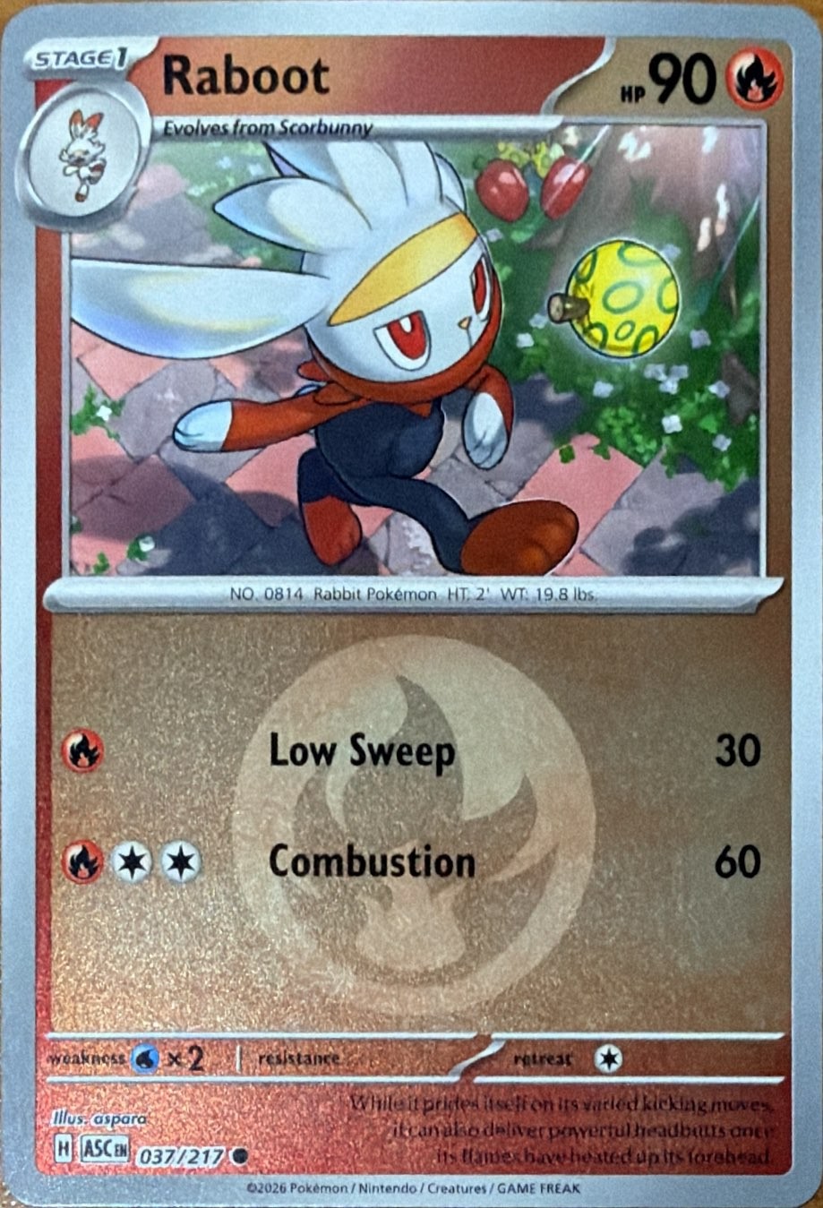 Raboot (Energy Symbol Pattern) 037/217 Ascended Heroes ASC Common Reverse Holo