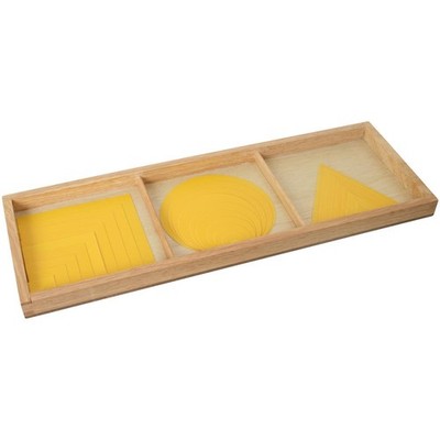 Montessori Satz Kreise, Dreiecke und Quadrate in Gelb, Lernspielzeug, NEU