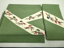 Heiwaya kimono Obi, pattern dyed, flower pattern, onishibo crepe, pure silk,