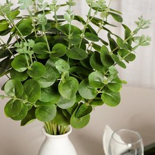 4 Bushes 19" Light Green Eucalyptus Artificial Greenery Wedding Party Bouquets