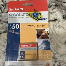 SANDISK SHOOT STORE CARD 64 MB COMPACT FLASH CARD FREE SHIPPING w PRICE TAGS