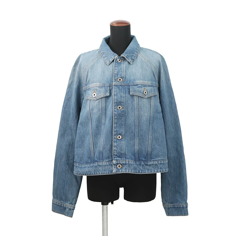 Loewe — LOEWE Anagram Trapeze Denim Jacket Size 40 Cotton100% Denim Blue S359Y50X95