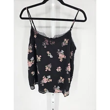 So Women's Navy Floral Strapless Sleeveless Casual Tank Top Size L