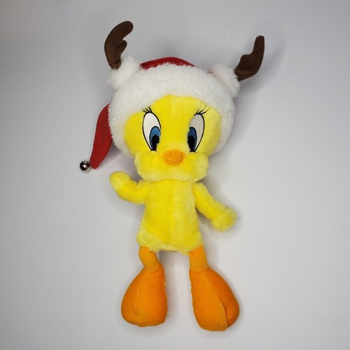 Looney Tunes Tweety Bird Christmas Plush Reindeer Santa Hat Hallmark 9 inch