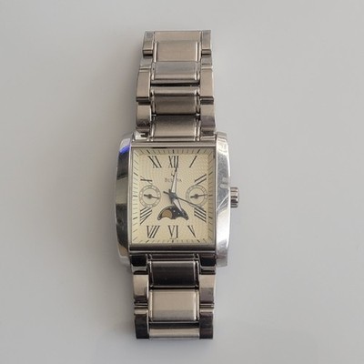 Bulova Marine Star 96C26 Men Chronograph Moon Phase Indicator Stainles Watch 8''