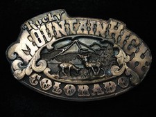QL25122 VINTAGE 1975 ROCKY MOUNTAIN HIGH COLORADO COMMEMORATIVE BELT BUCKLE