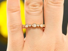 1Ct Lab Created Diamond Pear Shape Milgrain Wedding Ring 14K Yellow Gold Plated