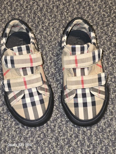 BURBERRY Markham Check Grip-Strap Sneaker Kids Size 26/9.5C US - Picture 8 of 9