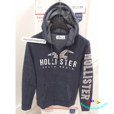 Hollister ネイビー コート Hollister Men's Coat Size XS Full Zip Blue Faux Fur Lined
