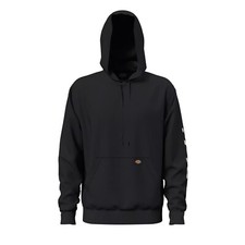 Dickies Mens Long Sleeve Fleece Hoodie Sweatshirt Water Repellent Medium Black