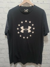 Under Armour Women's USA Flag Heat Gear Loose Fit Shirt Size XL Black GUC! A103