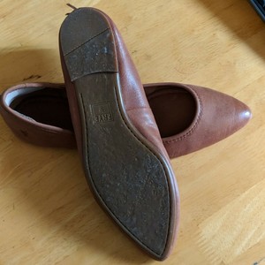 cognac pointed toe flats