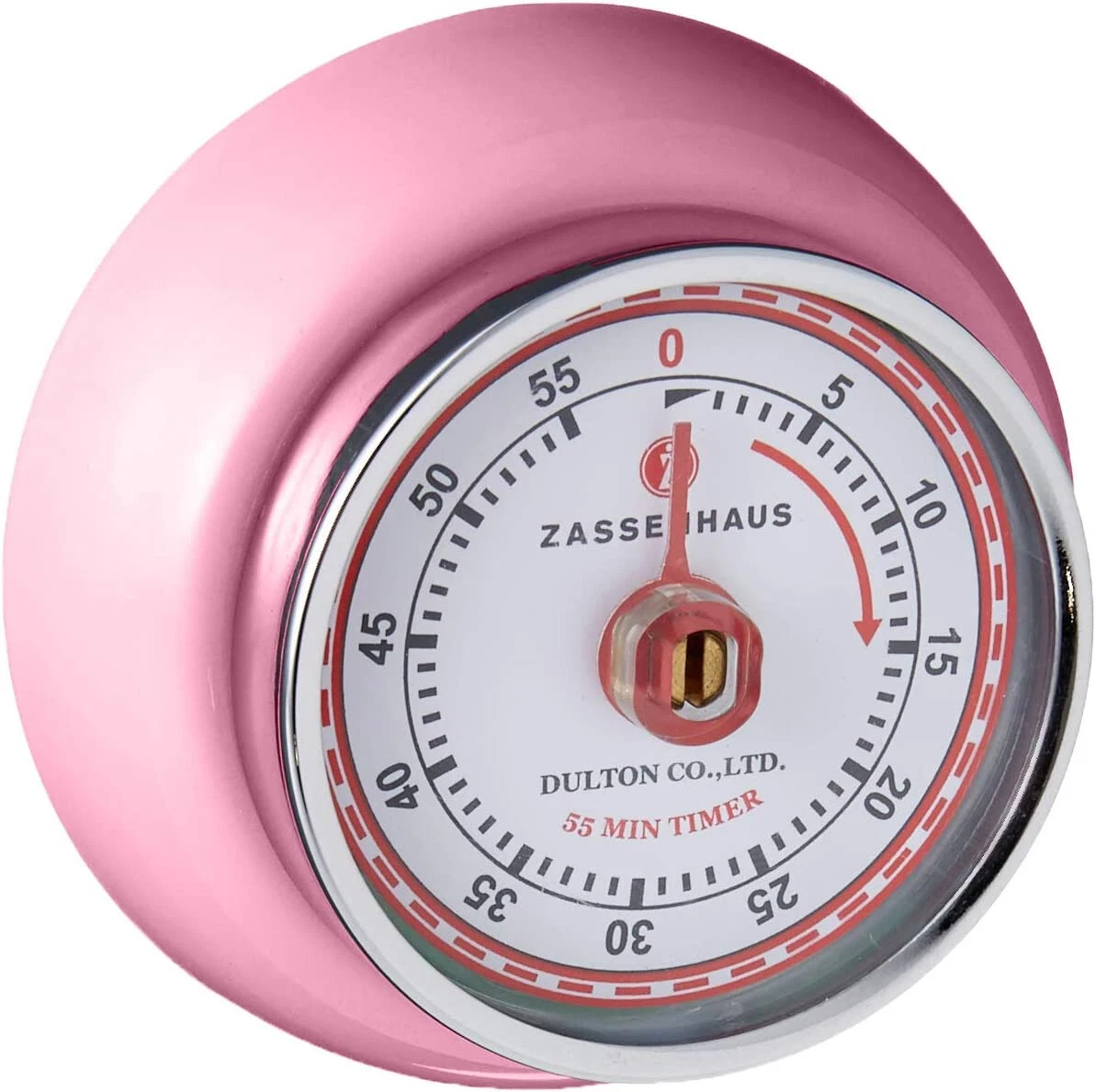 Zassenhaus Magnetic Retro Kitchen Timer, Pink - NEW