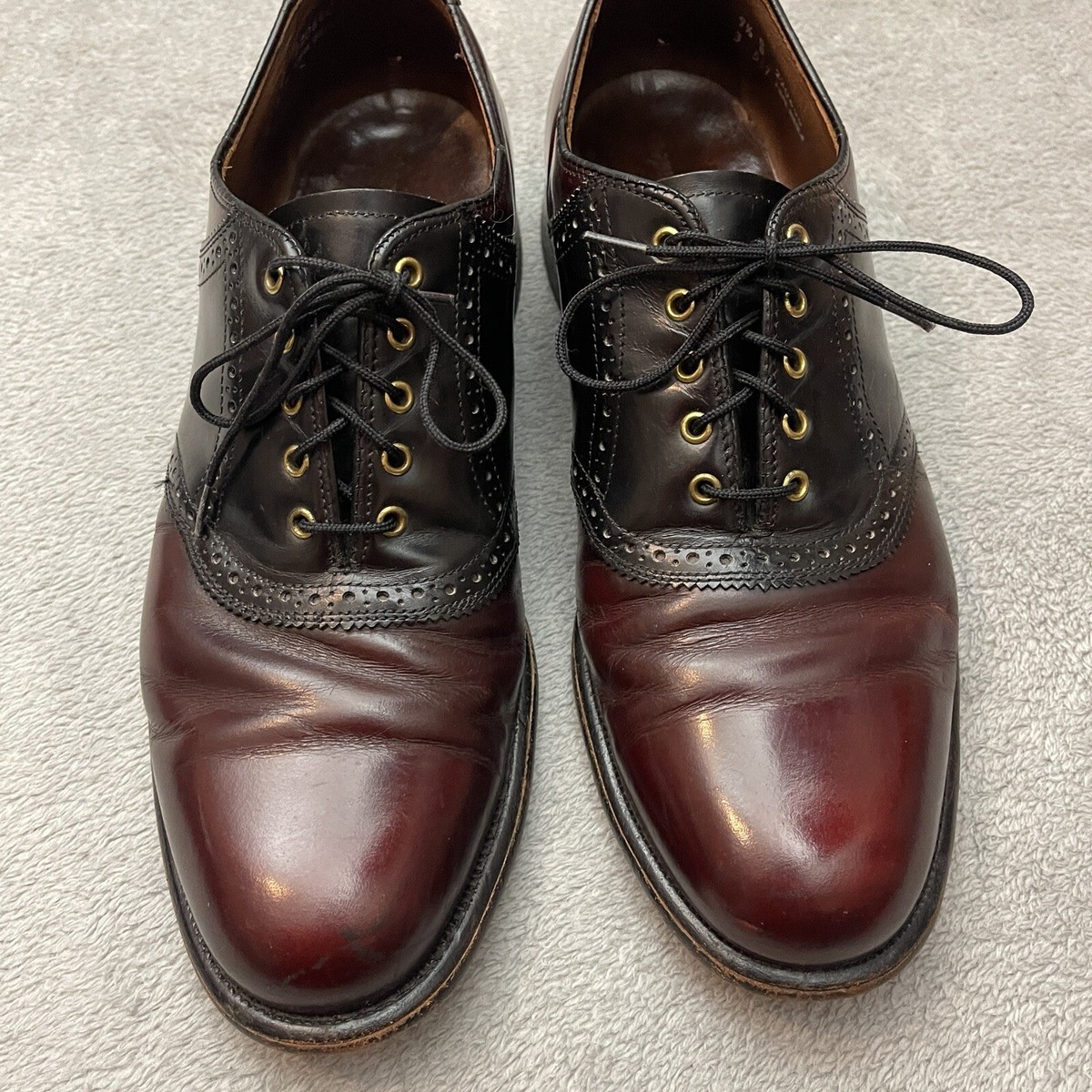KEITH HIGHLANDER Burgundy Leather Oxford Dress Shoes Size 