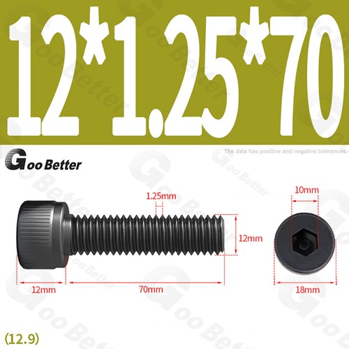 Feingewinde Zylinderschrauben 12.9 Stahl M6 M8 M10 M12 Schwarz Innensechskant - Bild 68 von 85