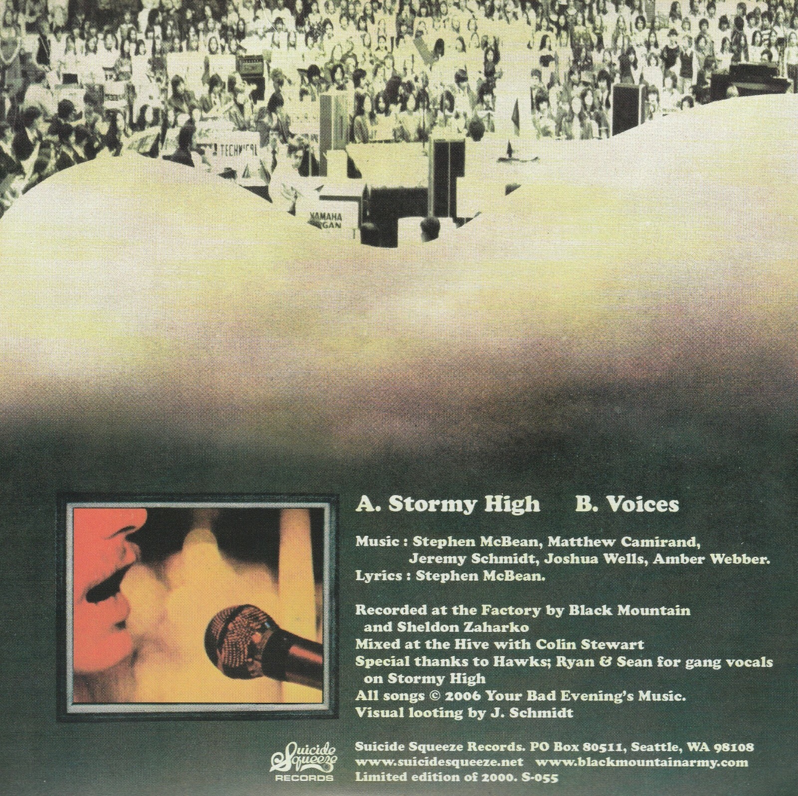 Black Mountain Stormy High Voices /2000 Colored 7" Vinyl Suicide Squeeze Records
