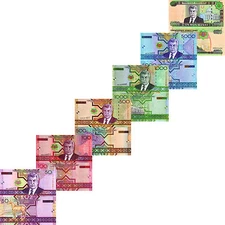 TURKMENISTAN SET OF 6  PCS 50-10,000 0,000 MANAT P 16, 17, 18, 19, 20, 21 UNC