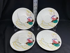 4 Vintage Red Wing Capistrano Hand Painted Ovenproof 6" Saucers USA 238