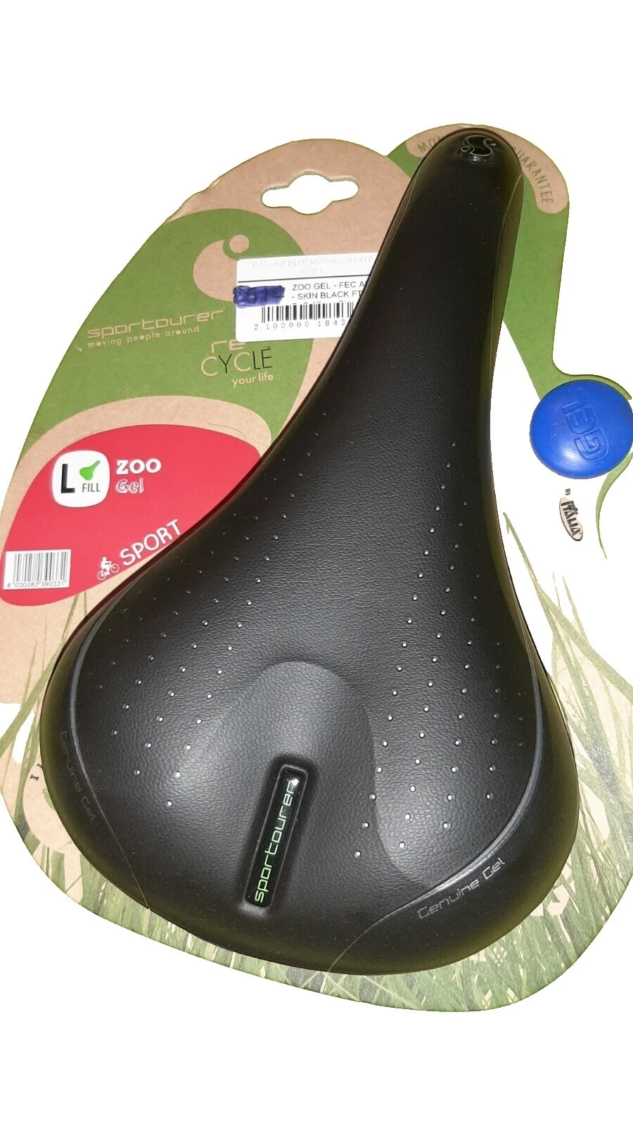 Sportourer Negro Sintético sillines de bicicleta y asientos