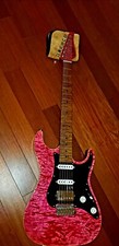 Suhr Custom Standard Guitar, Roasted Swamp Ash, Waterfall Burl Top, Magenta Pink