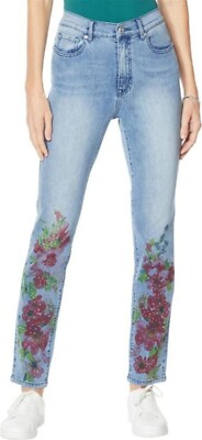 DG2 Diane Gilman Stretch Artwork Jean Midtone Floral 24 Tall NEW (41)