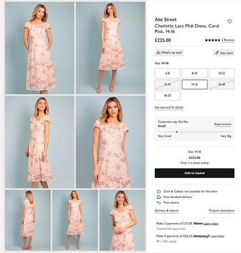 Alie Street John Lewis Size 18 Rose Dress & Hatinator Mother of the Bride Outfit - Picture 8 of 10