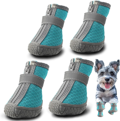 Dog Shoes for Small Dogs, Breathable Dog Boots & Paw Protectors for Hot Pavement