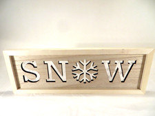 Wall Hanging SNOW Light-Up Holiday Winter Sign Wood 24"x6"