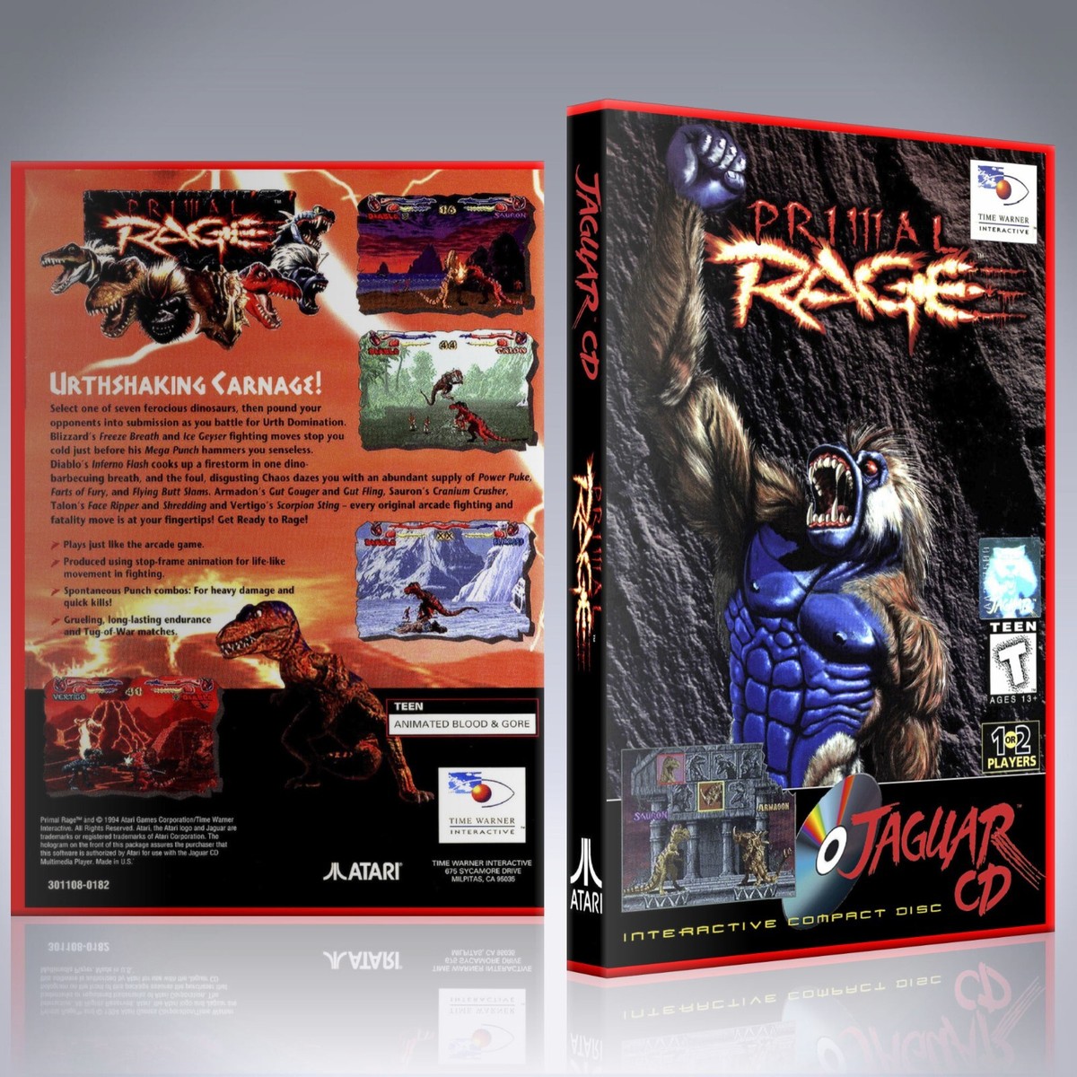 Atari Jaguar CD Replacement Case - NO GAME - Primal Rage | eBay