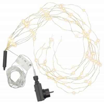 LED Lichterbündel Silberdraht 100er warmweiß Netzbetrieb Timer aussen BA11011
