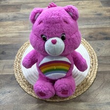 Care Bears Rainbow Bear Pink Plush 13" Stuffed Animal 2014