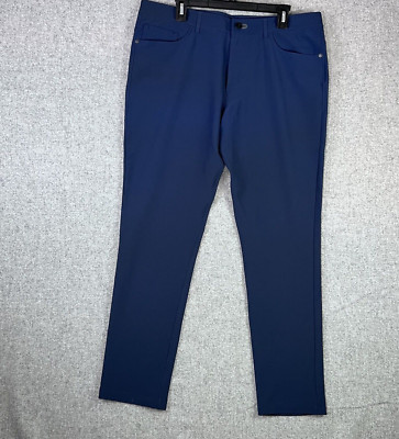 Public Rec Pants Mens 37x31.5 Workday Straight Blue Stretch Golf Performance EUC