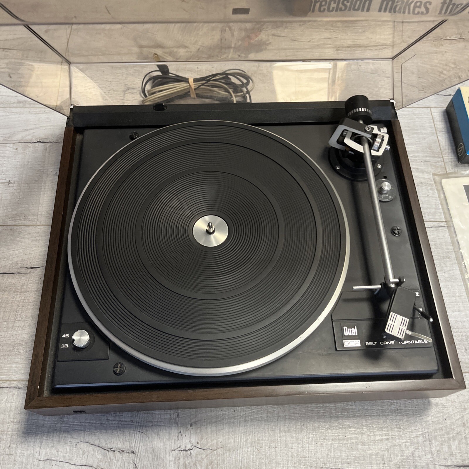 Dual 502 BeltDrive Turntable W/Original Box And Instructions. WORKS