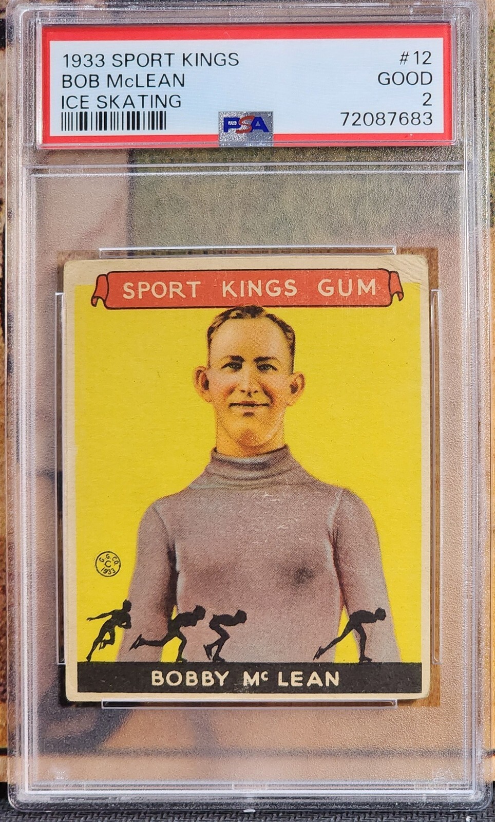 BOBBY MCLEAN 1933 Goudey Gum Sport Kings #12 PSA 2 ICE SKATING VINTAGE PREWAR