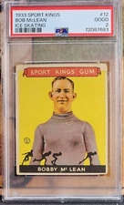 BOBBY MCLEAN 1933 Goudey Gum Sport Kings #12 PSA 2 ICE SKATING VINTAGE PREWAR