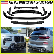 GLOSS BLACK BODY KIT FOR BMW X7 G07 2023-2024 25 FRONT LIP REAR DIFFUSER SPOILER