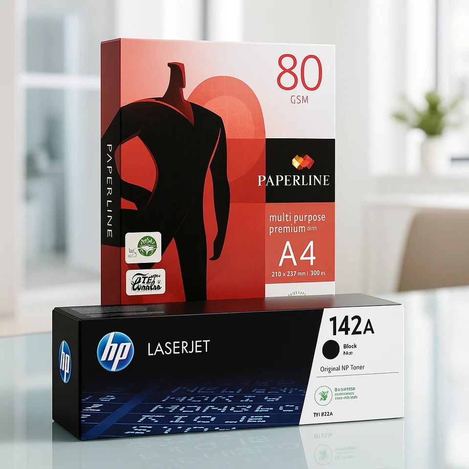 Toner HP 142A Nero Cartuccia per LaserJet M110w, M140w + Risma Carta A4 80g